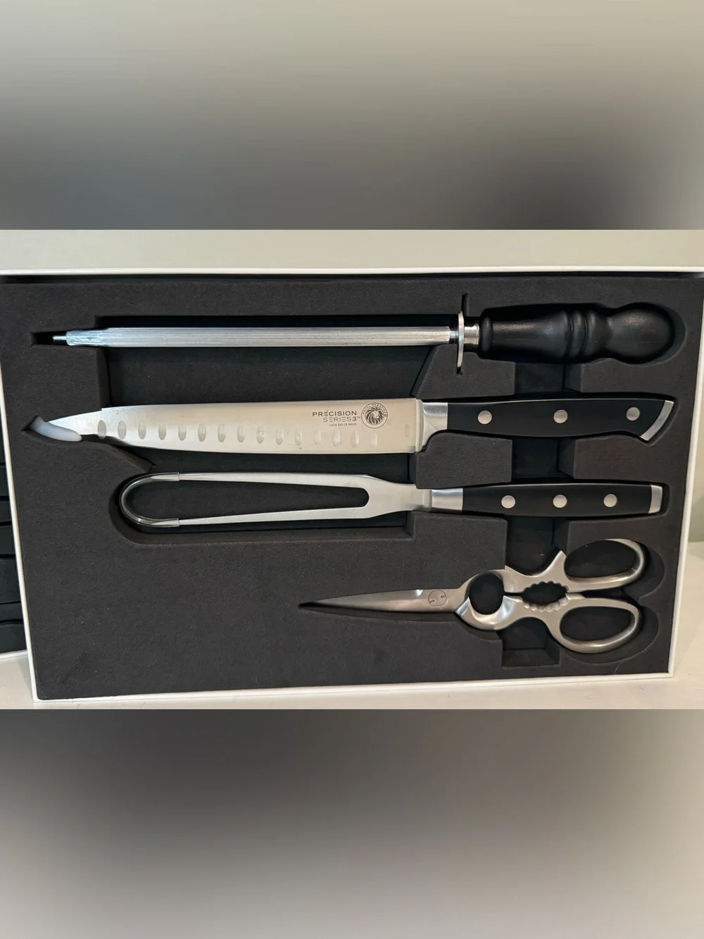 Royal Prestige Black Handle 5-Piece Kitchen Knife Set with Cleaver